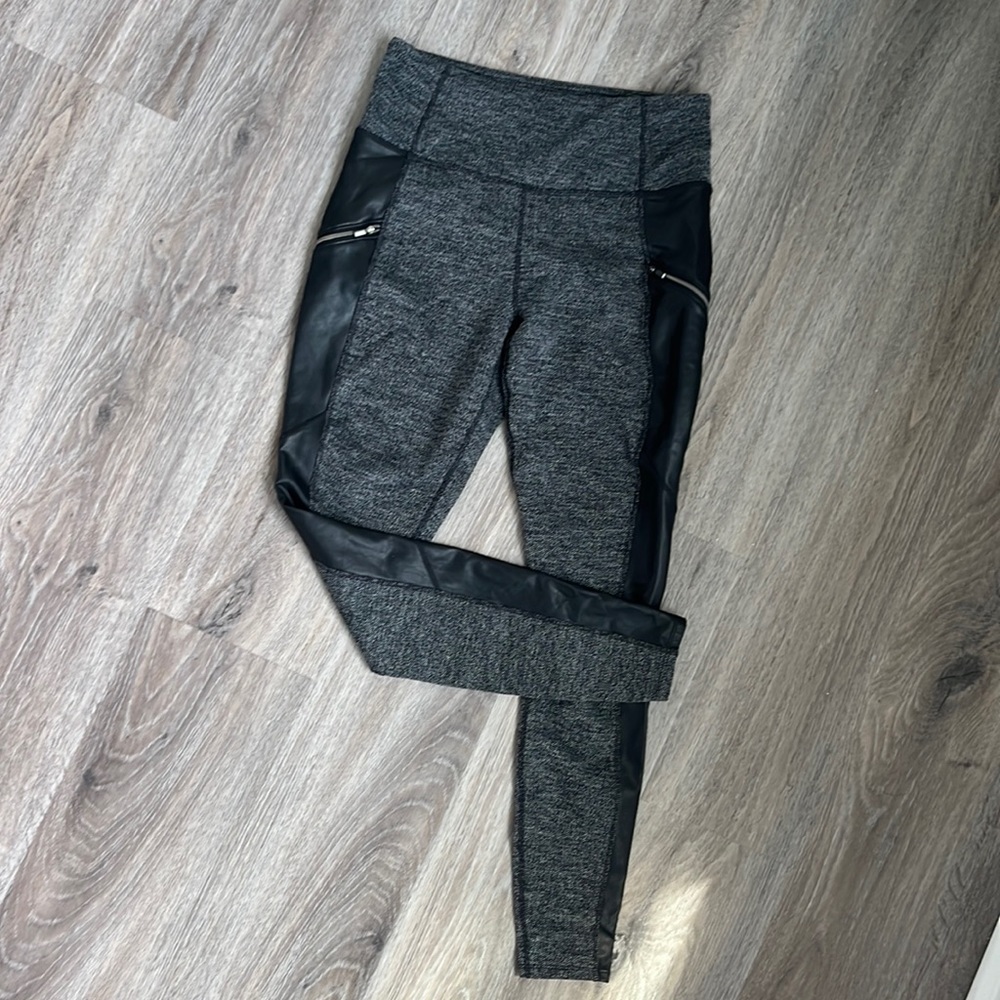 Athleta Leather Detail Leggings